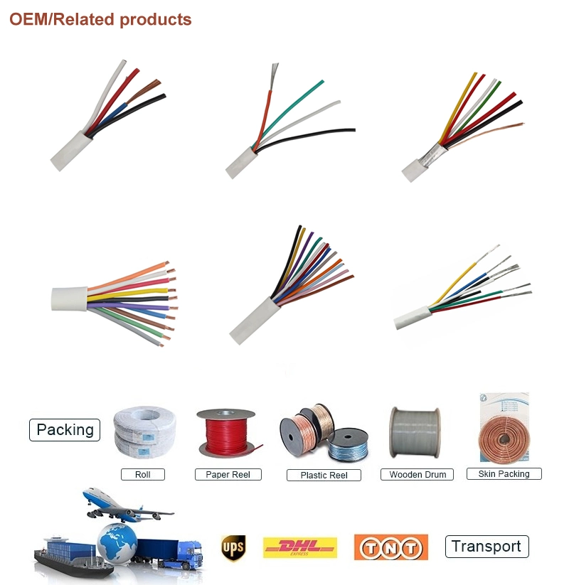 Copper Wire Multi Cores 4/6/8 Shielded Alarm Cable Security System