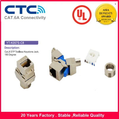 Cat8 CAT6A STP Conector Keystone sem ferramentas RJ45 Conector modular