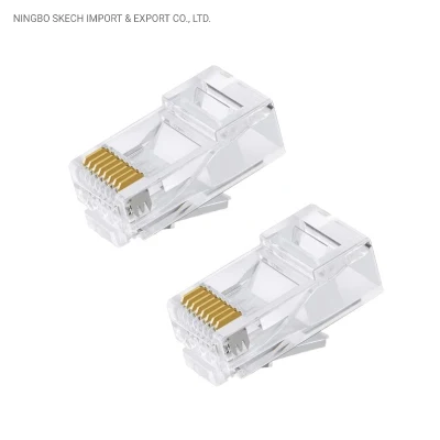 Plugue modular UTP RJ45 CAT6 para rede LAN Cabo 8p8c 3 pontas (garfos) Cabo Ethernet Crimp Conector de 8 pinos